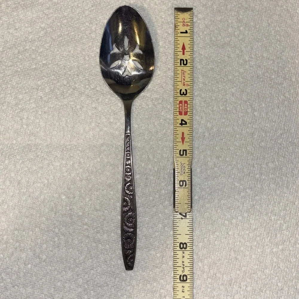 MCM Stainless Flatware Spring Bouquet Made In Korea Stainless One Slotted Spoon